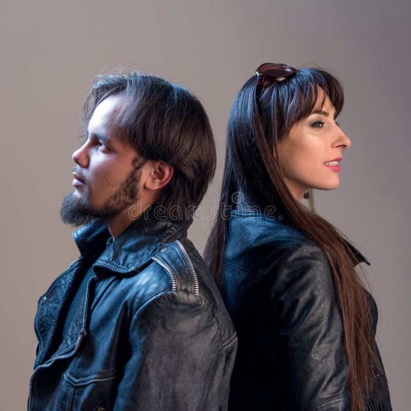 Stylish Guy and Girl in Black Leather Jackets. Square Image. Musical or Biker Theme. Advertising Clothes for Rock Fans. Stock Image - Image of jacket, attractive: 116769359 Stylish Guy and Girl in Black Leather Jackets. Square Image. Musical or Biker Theme. Advertising Clothes for Rock Fans. Stock Image - Image of jacket, attractive: 116769359