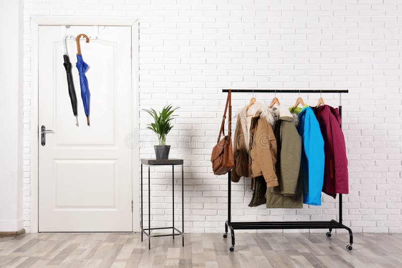 Stylish Hallway Interior with Clothes Stock Image Image of clothing