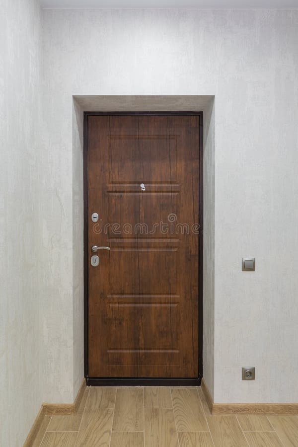Stylish Hallway Interior with Mirror and Hanger Stand Stock Photo