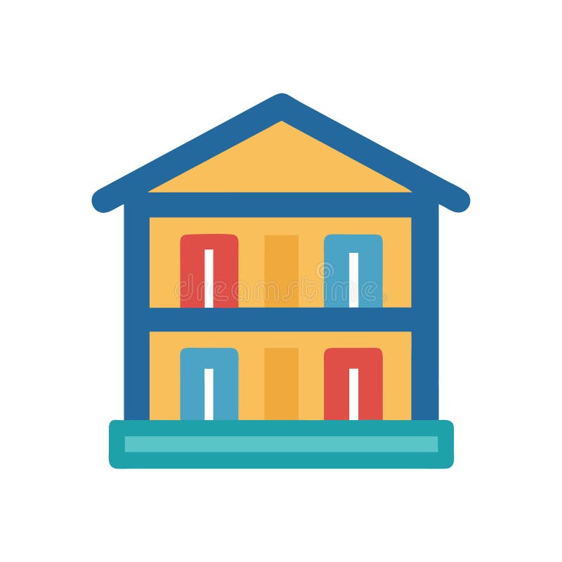 Stylish Library Icon Design stock illustration