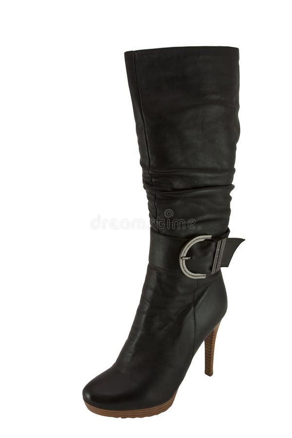 Stylish Ladies Boot on a High Heel Stock Image - Image of body, foot ...