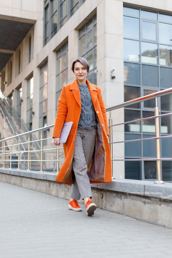 bright orange coat