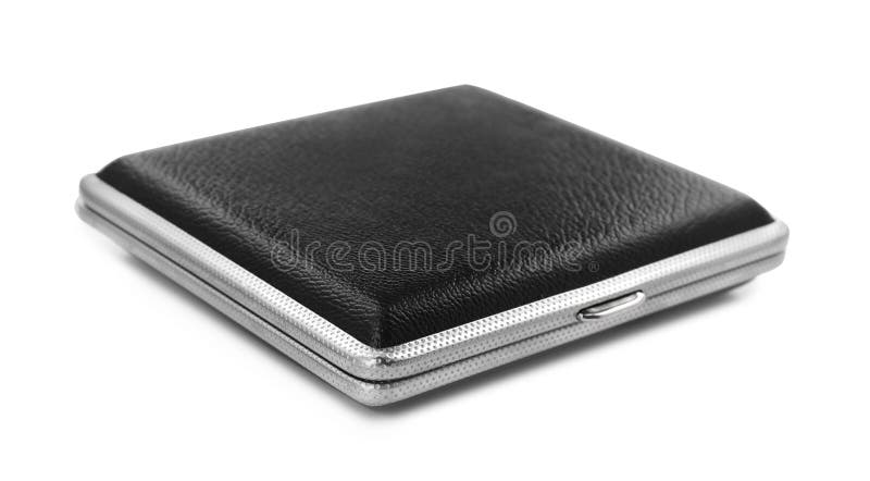 Vintage Cigarette Case with Cigarettes isolated on white Background Stock  Photo