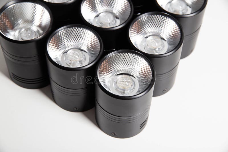 Led Modern Aluminum Ceiling Lighting White Background Stock Photos