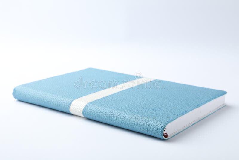 Stylish Light Blue Notebook Isolated on White Stock Photo Image of