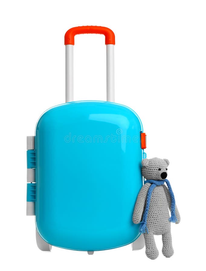 small blue suitcase