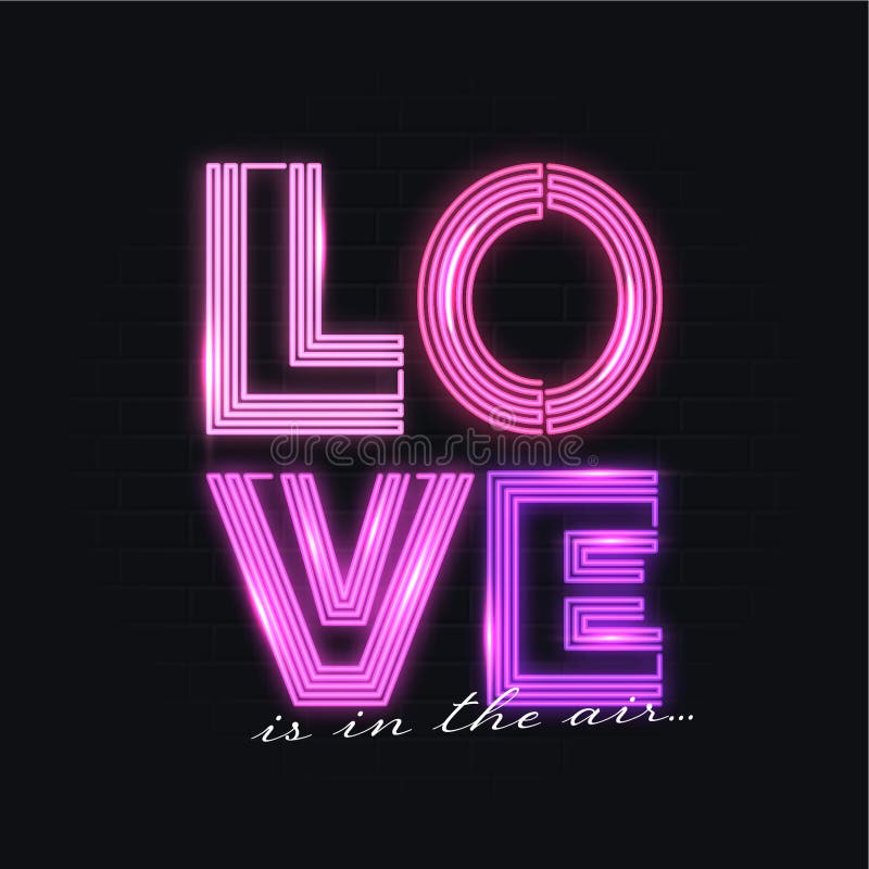 Stylish LOVE is in the AIR Quote on Black Stock Illustration