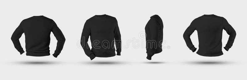 Download Stylish Male Black Pullover Template, 3D Rendering, Front ...