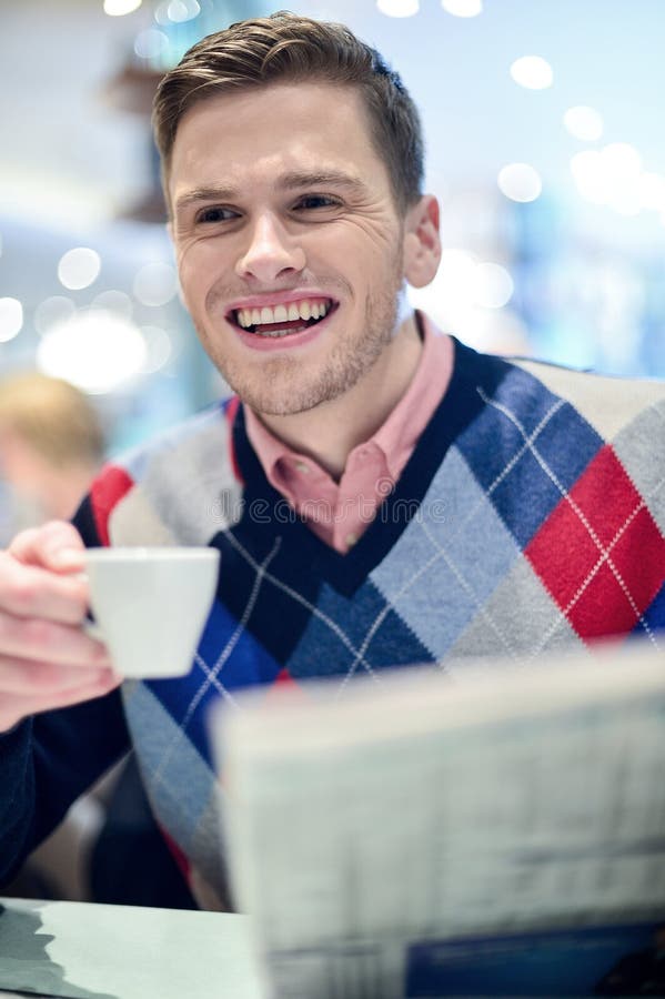 Stylish Man Drinking a Coffee at the Cafe Stock Image Image of away, cool 39970343