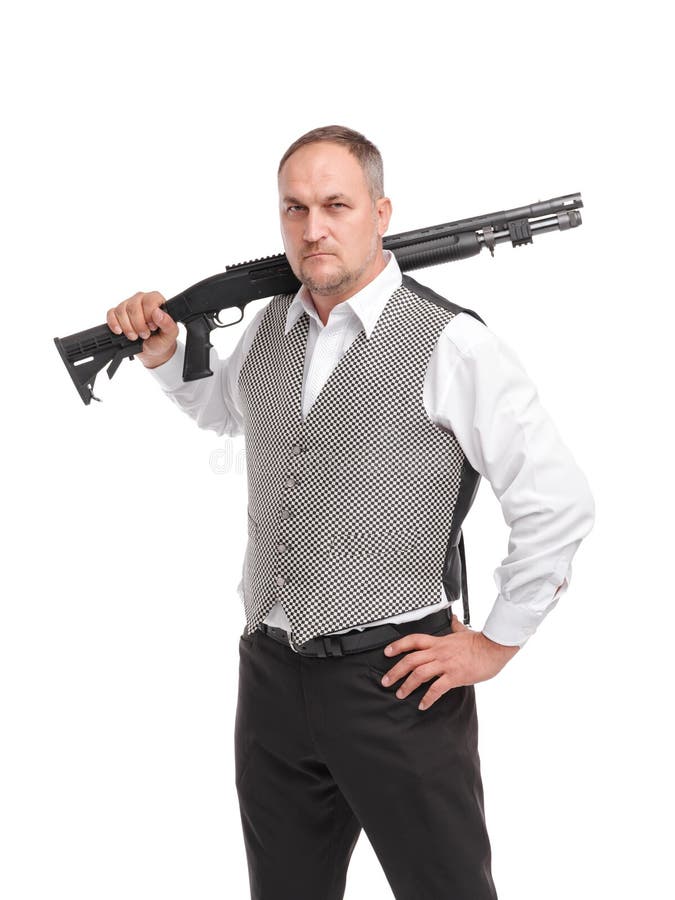 Stylish Man With Rifle Security Agent With A Big Gun Stock Photo Image Of Defense Airsoft