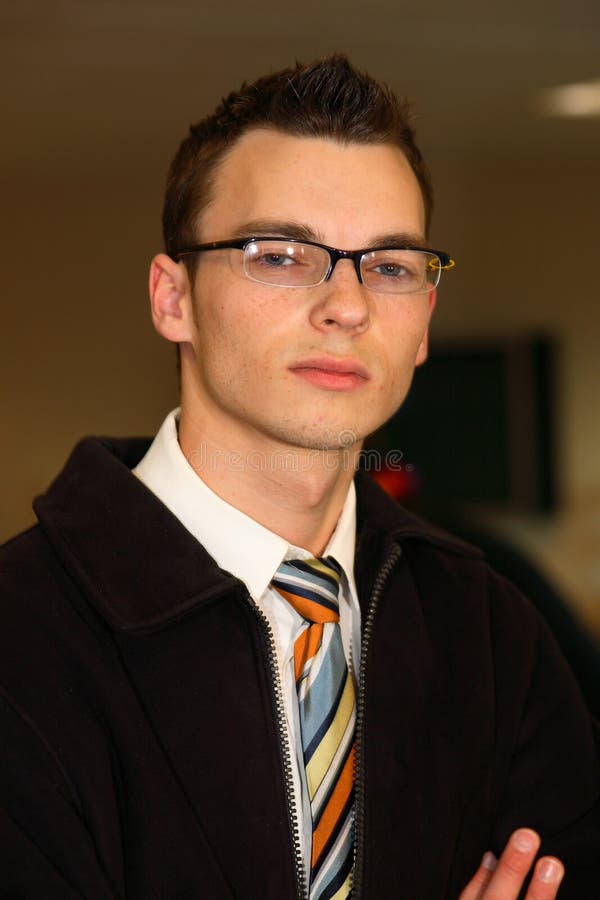 Stylish Man Wearing Glasses Stock Image Image of sporty, young 3526411