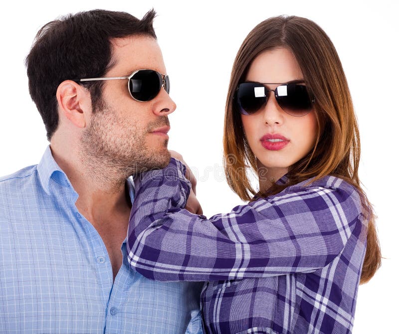 Stylish man and women wearing sunglasses