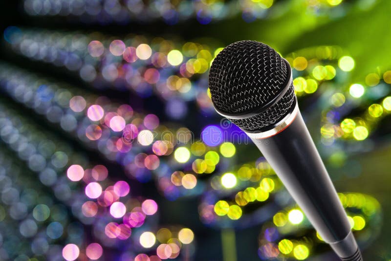 Stylish Retro Microphone on a Green Background Stock Image Image of