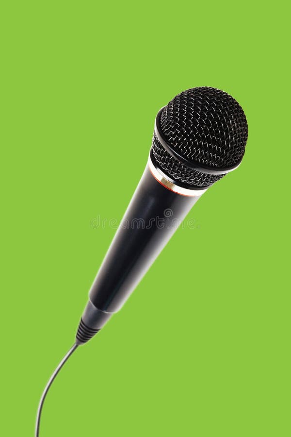 Stylish Microphone on Green Background Stock Photo Image of rock