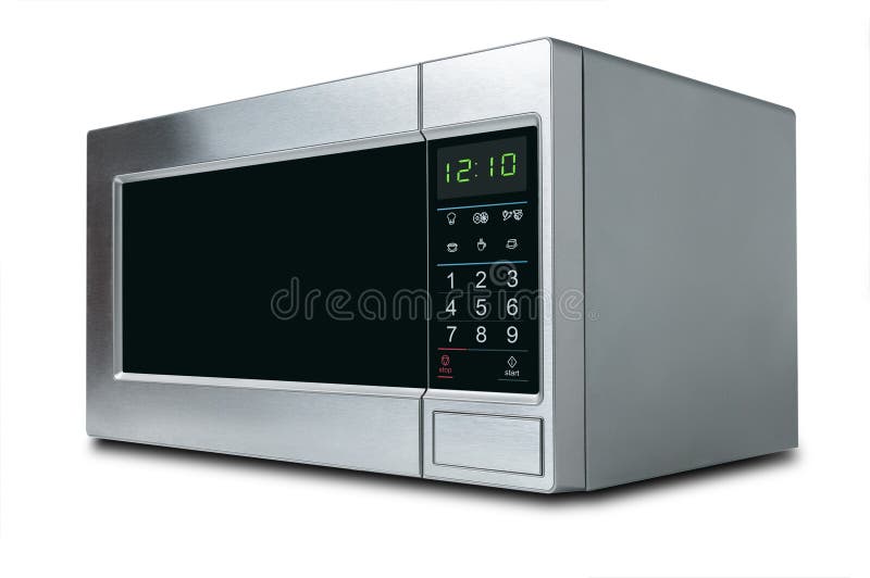 Stylish microwave oven on white background