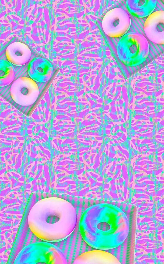 Stylish Minimal Wallpaper. Creative Donuts Box 3d Render on Abstract  Background. Sweet Concept Stock Illustration - Illustration of abstract,  minimalism: 234225359