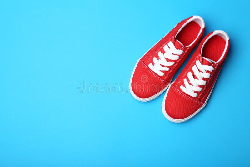 Stylish New Shoes on Color Background Stock Photo - Image of color ...