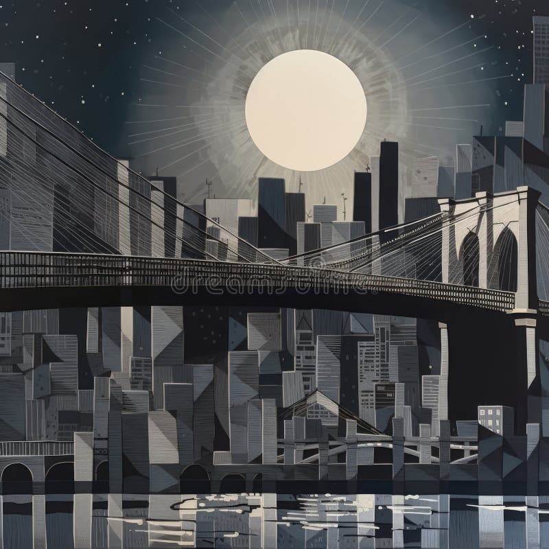 Bridge Brooklyn Painting Stock Illustrations – 162 Bridge Brooklyn ...