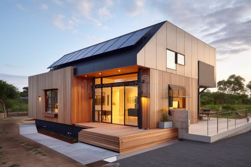 Stylish Solarpowered House with Energyefficient Appliances and