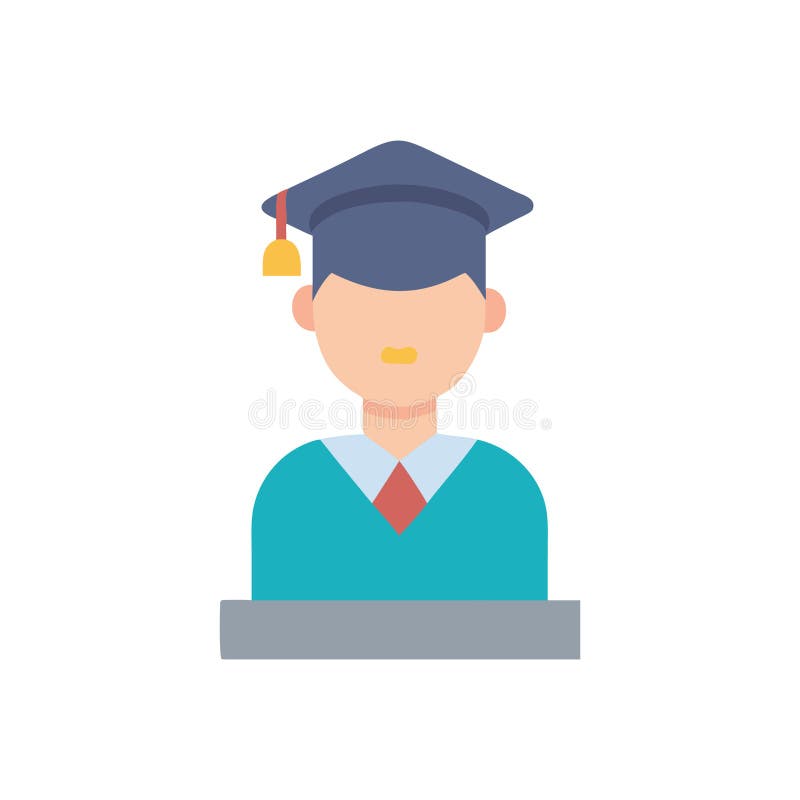 Stylish Student Graphic Icon stock illustration