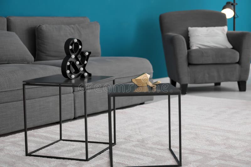 Stylish tables in living room royalty free stock photos Stylish tables in living room royalty free stock photos