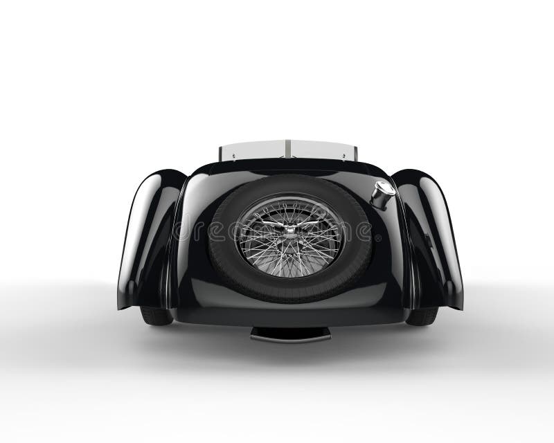 Stylish Vintage Car - Back View Stock Illustration - Illustration of