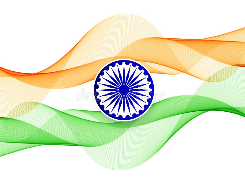 Stylish Wavy Indian Flag Theme Background Stock Vector - Illustration of  wallpaper, india: 192607404