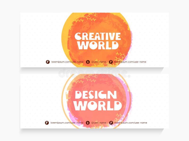 Stylish web header or banner set. royalty free illustration