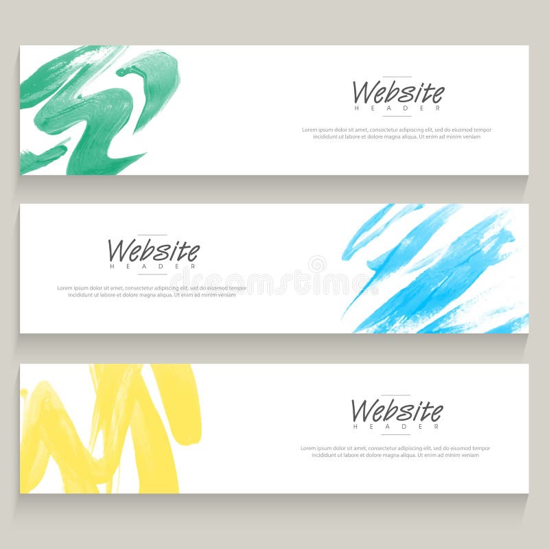 Stylish website header or banner set. stock illustration