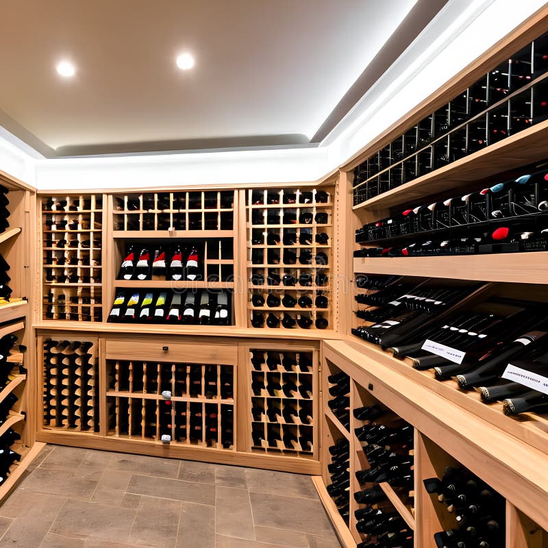 A Stylish Wine Cellar with Climatecontrolled Racks, a Tasting Table