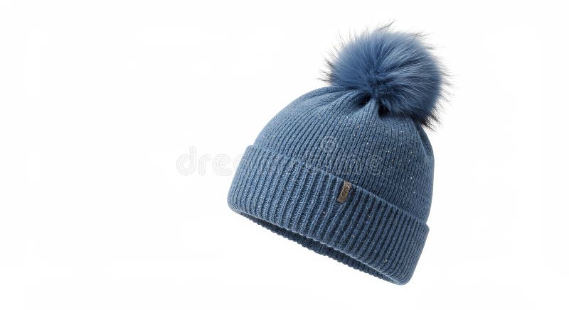 Vintage Sno Jet Snowmobiles in Blue and Whit Pom Pom Knit Cap Vintage Sno Jet Snowmobiles in Blue and Whit Pom Pom Knit Cap