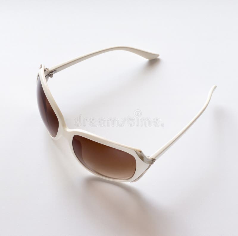 Stylish Women`s Sunglasses With White Frames On A White Background Stock Image Image of modern