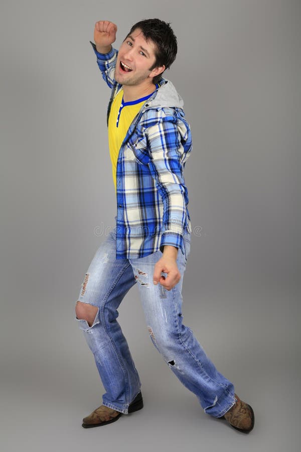 Stylish young man in jeans