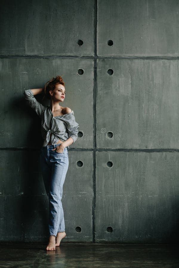 Stylish young woman fashion studio portrait stock image Stylish young woman fashion studio portrait stock image