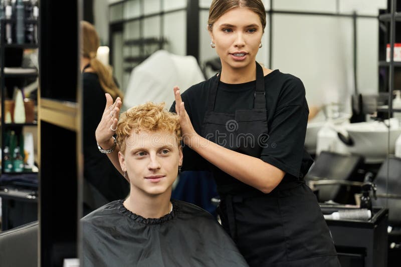 Stylists discuss the latest techniques while transforming a clients hair in a modern beauty salon. Pampering experience stock images, royalty-free photos and pictures