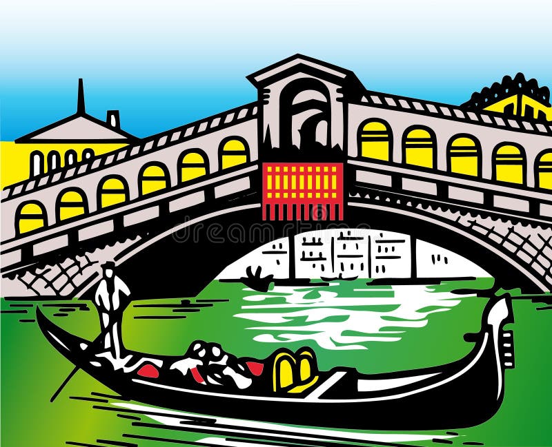 Stylization of typical bridge in Venice