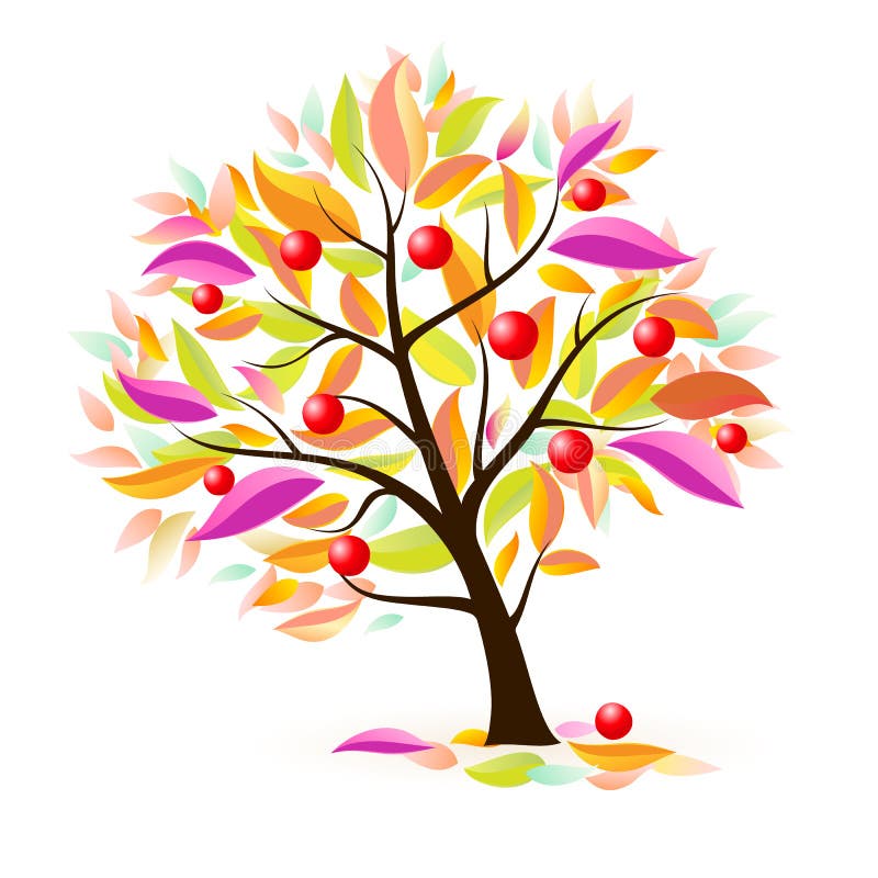 Stylized apple tree