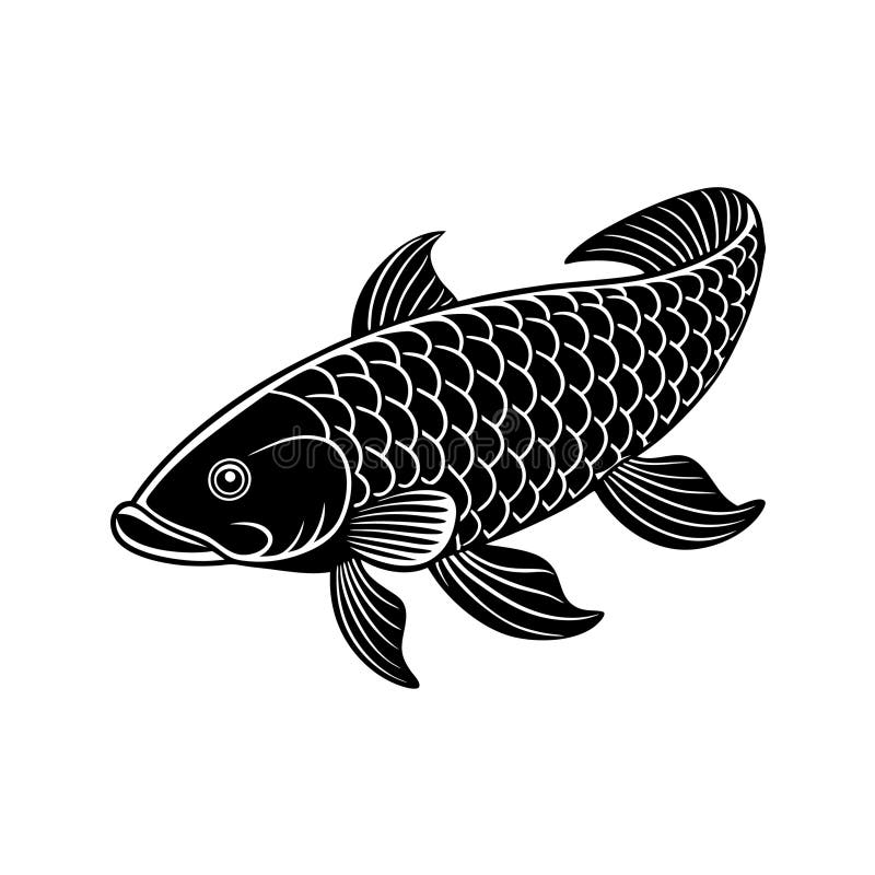 Stylized Arapaima for Creative Linocut Arts stock illustration