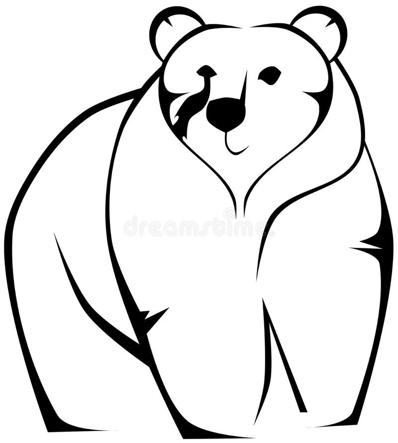 Stylized bear isolated in black