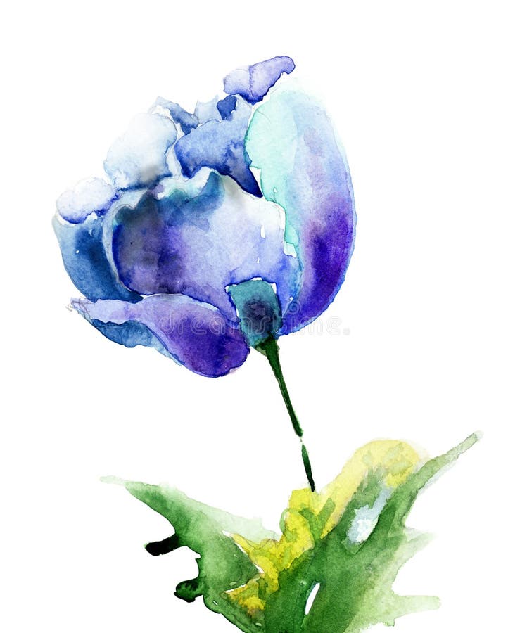 Download Stylized Blue Tulip Flowers Stock Illustration - Illustration of floral, nature: 31322546