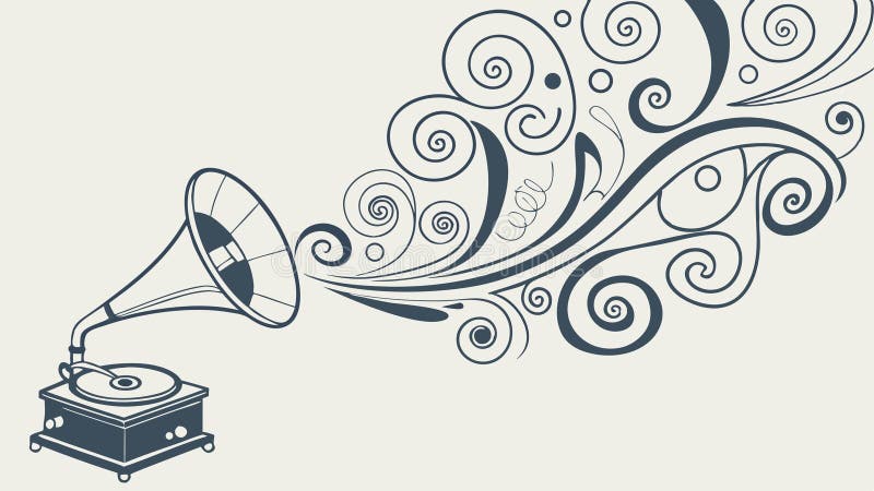 Stylized Branch with Swirling Leaves, vector design Generative AI royalty free illustration