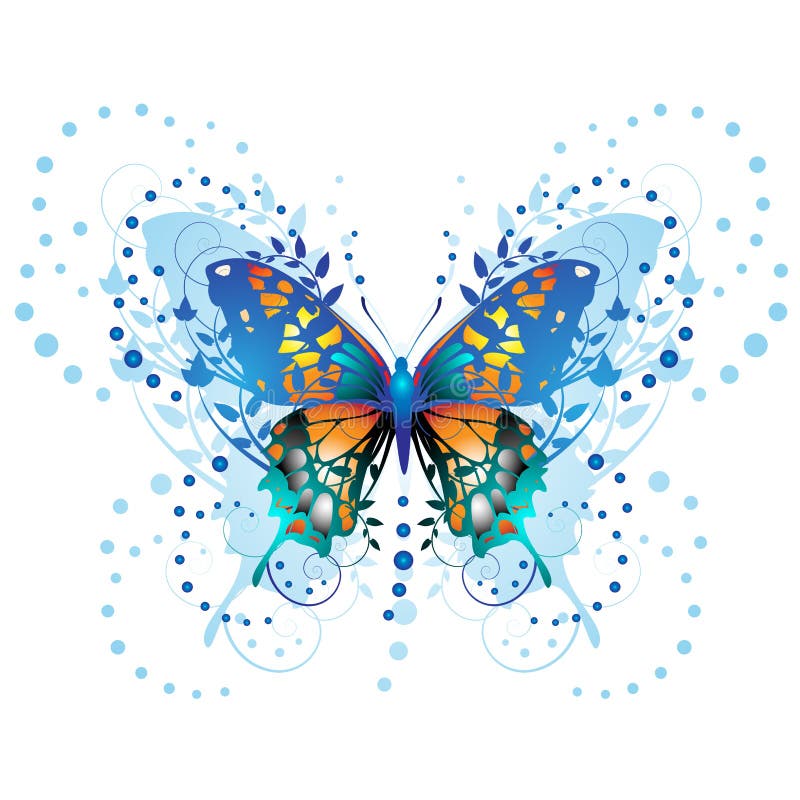 Download Stylized butterfly stock vector. Illustration of vine ...