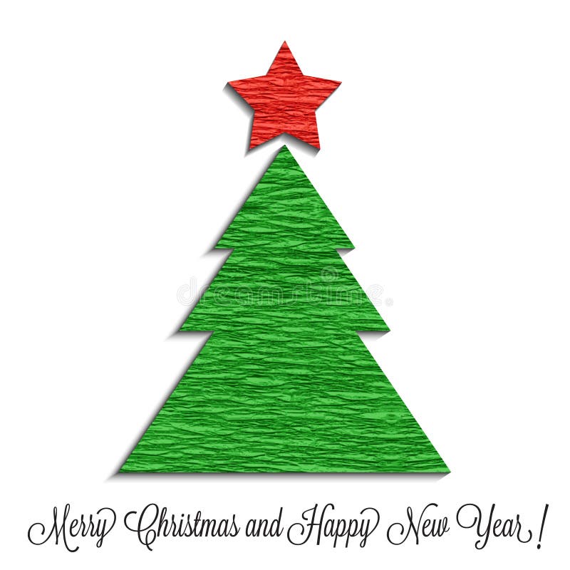 Stylized Christmas tree made of crepe paper