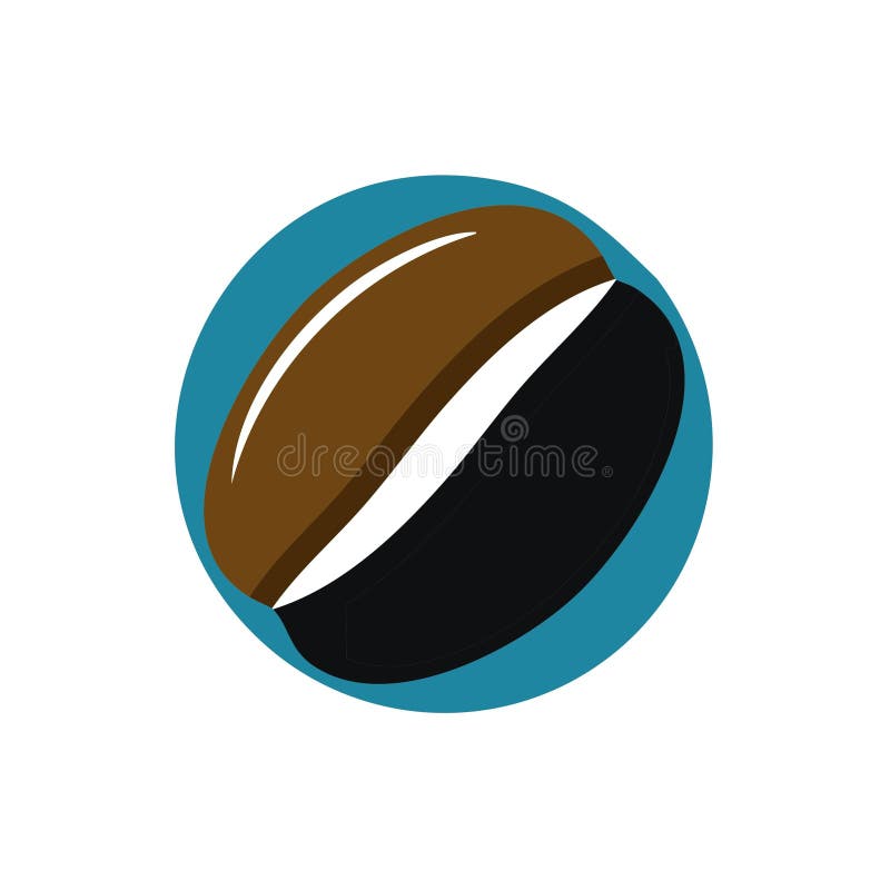 Stylized Coffee Bean Icon Graphic Illustration with Long Shadow royalty free illustration