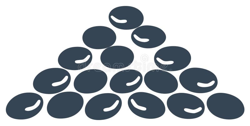 Stylized Coffee Bean Pile Forming Triangular Shape Creative Concept stock illustration