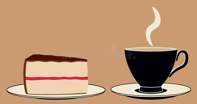 Stylized coffee and cake