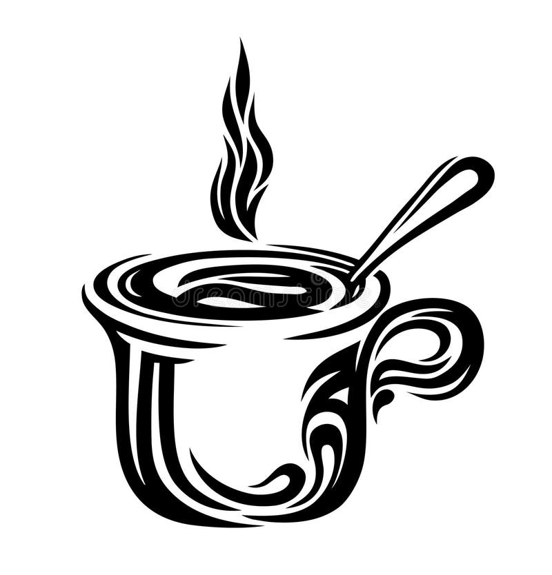 Stylized coffee cup royalty free illustration