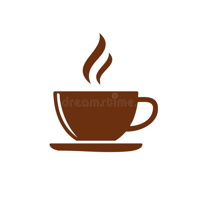Stylized Coffee Cup Icon Graphic with Rising Steam Plumes royalty free illustration