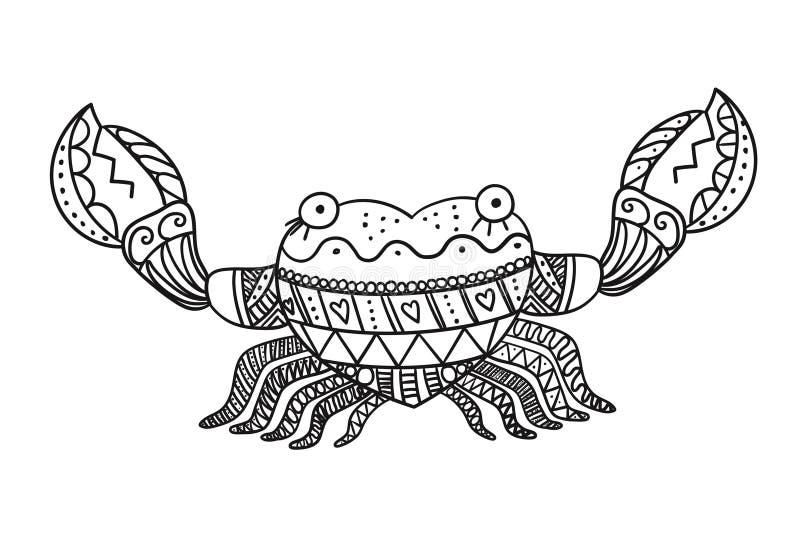 Download Zentangle stylized crab stock vector. Illustration of anti ...