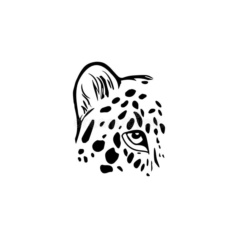 Stylized Creative Leopard Face Silhouette Design. Leopard Head